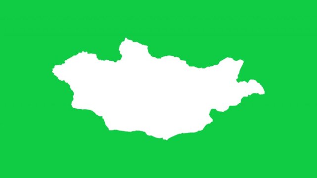 Mongolia wiggle animation map loop green background