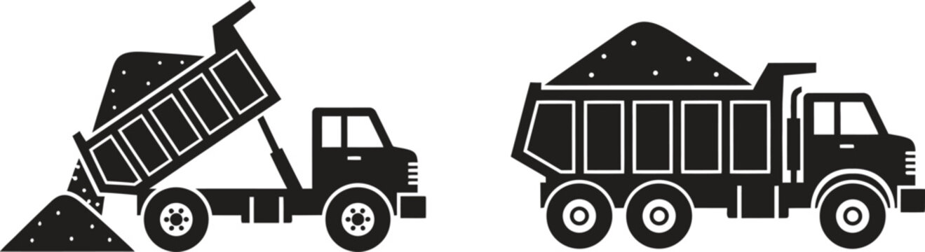 Dump truck construction vehicle icon