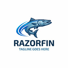 Obraz premium Dynamic fish illustration perfect for sports fishing, marine technology, or high-performance seafood brand identities.
