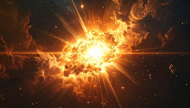 Explos&atilde;o c&oacute;smica em espa&ccedil;o vibrante