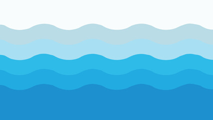 Fototapeta premium Abstract blue wavy vector illustration featuring layered horizontal lines with a soft and clean gradient texture