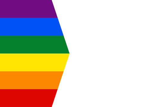 Franjas horizontales con los colores de la bandera del orgullo lgbtq que forman una flecha apuntando hacia la derecha