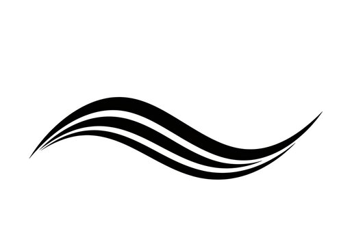 Minimalist smooth three-line wave icon.