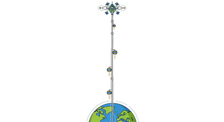 Space elevator concept, Earth to orbit, futuristic transport © kadal