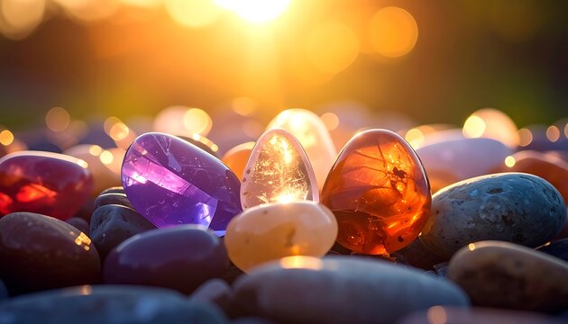 Glistening smooth stones