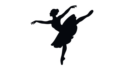 ballerina silhouette on white background dancer dance © Creator Rima Akter