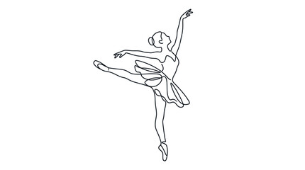 ballerina in continuous line art dancer dance © Creator Rima Akter