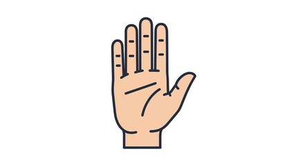Obraz premium Human Open Hand Palm Icon Representing Stop Gesture Symbol of Warning Control and Attention Minimalist Graphic Sign for Safety Precaution and Access Restriction Interface Design Illustration
