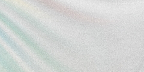 Fototapeta premium Abstract background featuring soft light waves in pale silver metallic texture with subtle rainbow gradient hues and smooth folds.