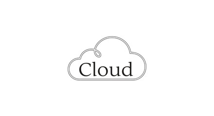 Obraz premium Cloud icon with outline design.
