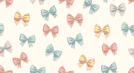 Fototapeta premium Colorful bows on white background.