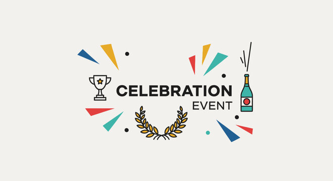 Colorful Celebration Event Party Logo Design.