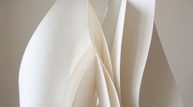 Soft white fabric folds with delicate creases in minimalist abstract texture