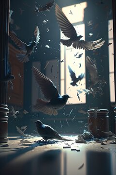 The freedom of birds in an endless space