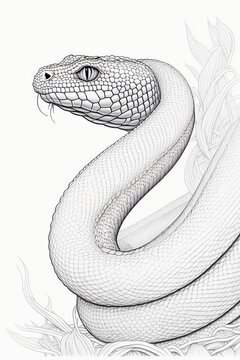 A smooth snake illustration with flowing lines, ideal for reptile-themed colouring fun.