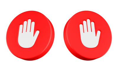 Obraz premium stop icon 3d render circle button