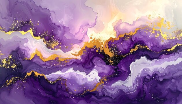 Purple Gold Abstract Art Background Texture.