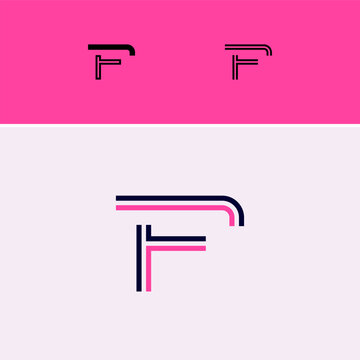 Letter F, digital alphabet cyber font, including set of three different set letters, vector illustration 10EPS