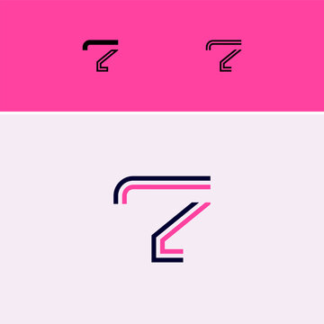 Number 7, digital numeral seven, including set of three different cyber numbers 7, vector illustration 10EPS
