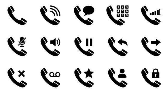 Phone call functions and user interface icon set