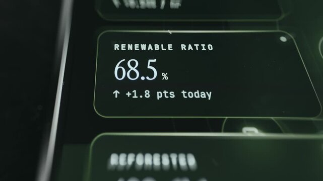 Renewable Ratio metric current value, proportion of energy generated from renewable resources