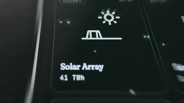 Real-time data for a Solar Array highlighting energy production metrics of 4.1 TWh
