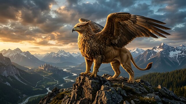 mythological animal half lion half hawk