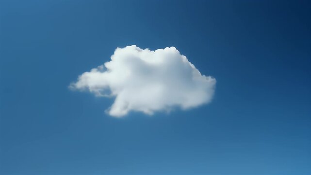Single white cloud in blue sky