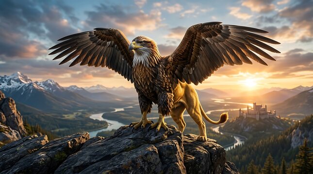 mythological animal half lion half eagle with wings