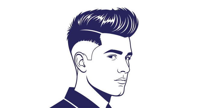 Man with stylish undercut haircut profile.