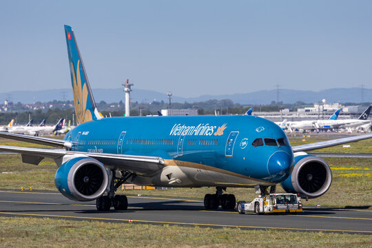 Vietnam Airlines Boeing 787-9 Dreamliner airplane at Frankfurt airport in Germany