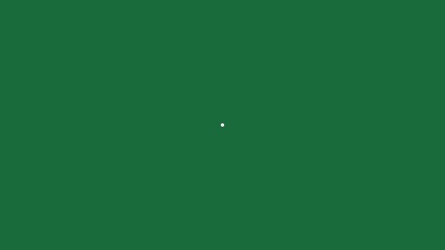Retro coding animation of hello world text on a green background