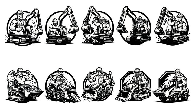 Heavy Equipment Operator Badges and Emblems Collection