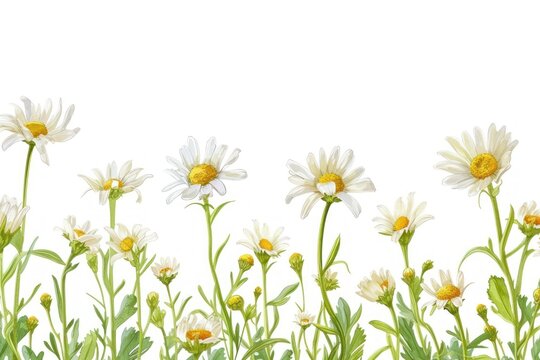 Daisy line horizontal border flower plant petal.