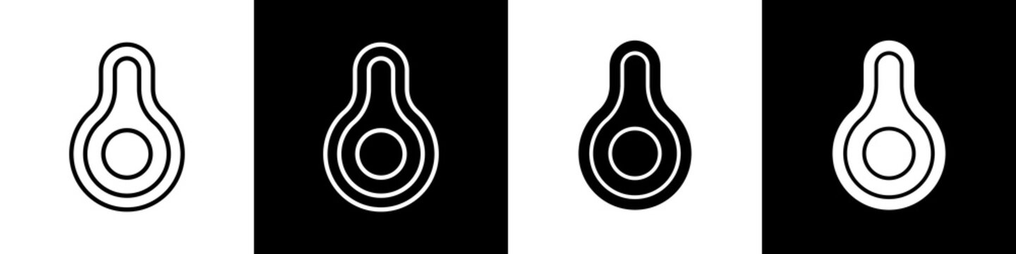 Avocado black and white icon design concept