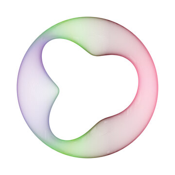 Futuristic neon multicolor holographic radial wireframe wave design element vector graphic
