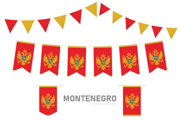 Fototapeta premium Montenegro national flag collection, Montenegro hanging flag