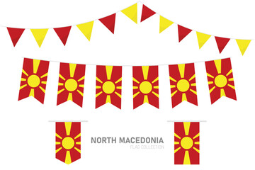 Fototapeta premium North Macedonia national flag collection, North Macedonia hanging flag