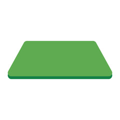 Plain rectangle floor door mat rug in solid grass green shade for entry layout in flat vector style © ImamSetia