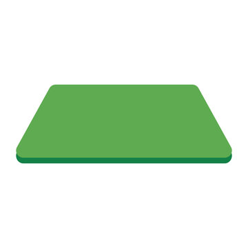 Plain rectangle floor door mat rug in solid grass green shade for entry layout in flat vector style