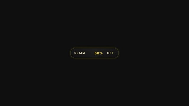 Dynamic Discount Claim Button Animation Loop. 4K Video