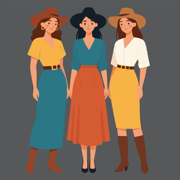 European Ladies Wear Minimalist Vector Design