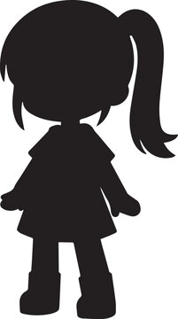 Simple Silhouette Design of Cute Girl 