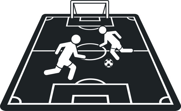Indoor soccer futsal match illustration, football court vector design for sports competition and athletic training projects