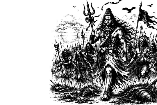 Mahakaal With Ghost And Monster Sena