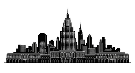 Fototapeta premium St. Louis Skyline Silhouette, Minimalist Cityscape Graphic