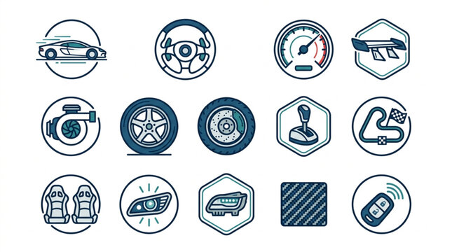 Car and Automotive Maintenance Icons Set