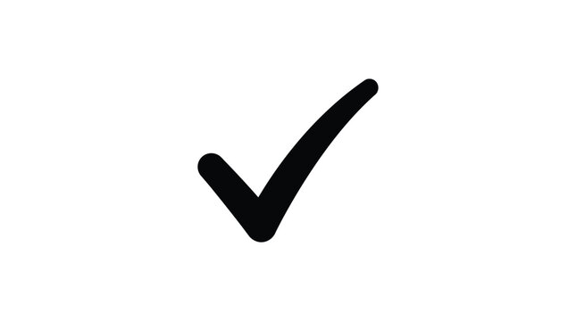 checkmark silhouette on white background tick mark symbol icon sign approval confirmation