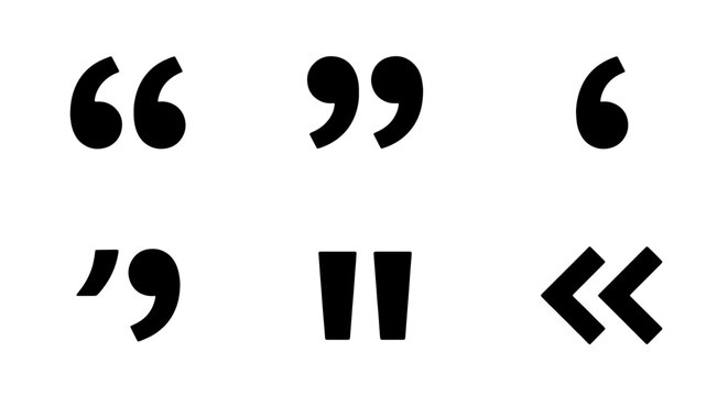 Quotation Marks Vector Collection, Typography Symbols Set, Punctuation Icons, Dialogue Elements, Speech Marks Graphic Resources