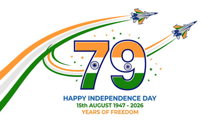 Fototapeta premium Celebration of India's 79th Independence Day with Jets